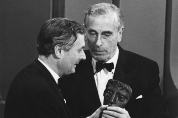 Richard Cawston collects the Desmond Davis Award from Lord Mountbatten at the Society of Film and Television Arts Awards.
