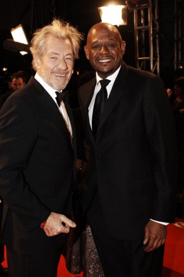  Sir Ian McKellan and Forest Whitaker on the red carpet. Whitaker went on to win the Actor award for his role in The Last King Of Scotland (BAFTA/Richard Kendal).