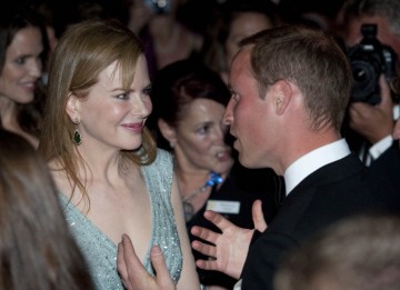 The Duke of Cambridge has a conversation with Hollywood actress Nicole Kidman