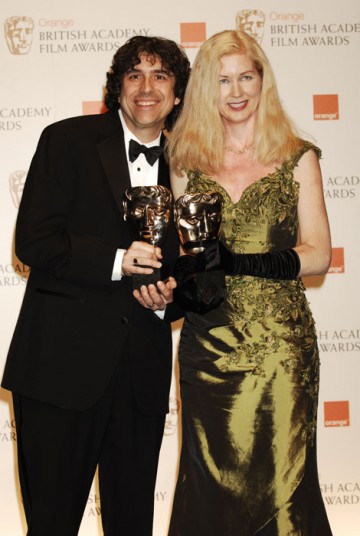 Bob Murawski and Chris Innis celebrate winning the Editing award for The Hurt Locker (BAFTA/Richard Kendal)