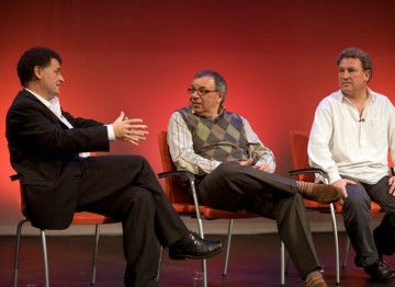 Steven Moffatt, Maurice Gran and Ashley Pharoah on stage (Image: BAFTA).
