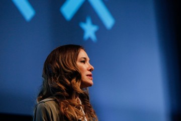 Jade Raymond delivering her lecture