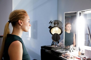 Sophie Turner backstage ahead of the announcement