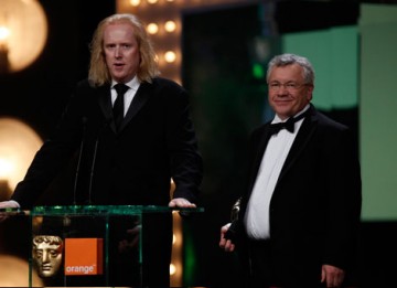 Paul N. J. Ottosson and Ray Beckett accept the Sound award for their work on The Hurt Locker (BAFTA/Brian Ritchie).