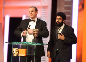 "We are obviously not Chris Morris. He didn't tell us what to say if he won, but he did send us a text message about five minutes ago, and they both say the same thing: 'Doused in petrol, Zippo at the ready.'" Four Lions stars Nigel Lindsay and Adeel Akht