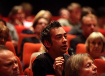 An audience member asks a question. (Picture: BAFTA / J. Simonds)