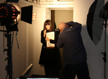Presenter Claudia Winkleman gets ready for her close-up in her new-found Producer role.