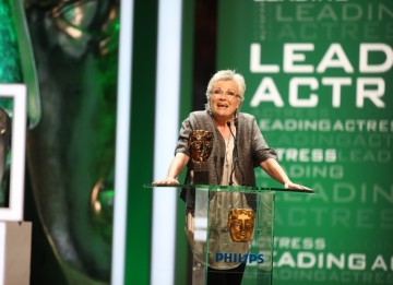 Julie Walters collects the Leading Actress award for her dramatic portrayal of Mo Mowlam in the Channel 4 biopic Mo. (BAFTA/Steve Butler)