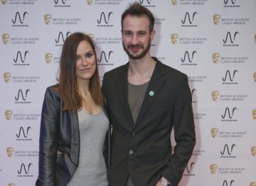 Two members of Media Molecule at the BAFTA Games Nominees Party. 
