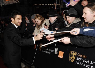 He may not have been in town for an award, but Mamma Mia and The Duchess star, Dominic Cooper, signed autographs and enjoyed himself at the ceremony regardless. (BAFTA/ Richard Kendal)