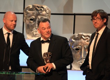 BAFTA winners for Comedy Programme: Richard Webb,  Stewart Lee and Tim Kirkby.