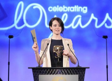 Little Dorrit actress Claire Foy kept the audience guessing as she opened the envelope to announce the Interactive Creative Contribution award (BAFTA / Richard Kendal).