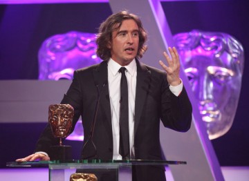Steve Coogan wins the award for his role in The Trip - which he jests took '40 years to prepare for'.