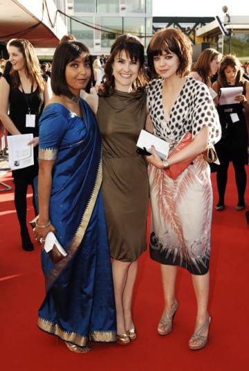 Casualty stars Sunetra Sarker, Gillian Kearney and Georgia Taylor presneted a colourful picture on the Television Awards red carpet (BAFTA/ Richard Kendal). 