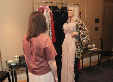 A gorgeous floor length gown from the House of Fraser collection catches Kate Thornton's eye.