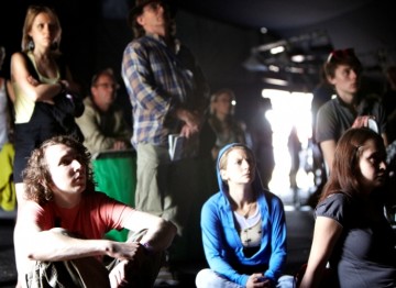 An absorbed crowd watching BAFTA's live action shorts in the Music and Film Arena (Picture: Jonathan Birch)