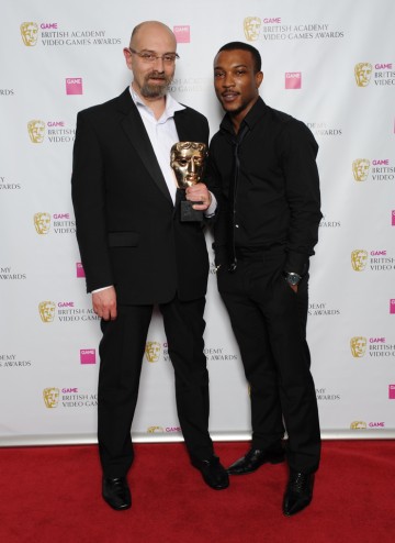 Actor Ashley Walters with one of the winning team, Christophe Villez. The jury praised the game’s “rousingly captivating worlds populated by beautiful characters with great interactivity.”