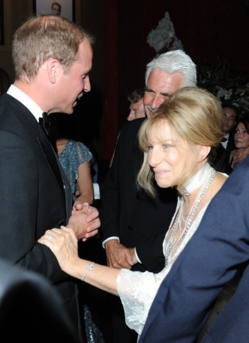 Barbra Streisand and James Brolin meet the Duke of Cambridge at the event reception in Los Angeles