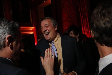 Stephen Fry talks with guests