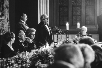 Lord Attenborough speaks at the BAFTA Tribute to the 60th Anniversary of the Oscars and British Oscar Winners in 1988