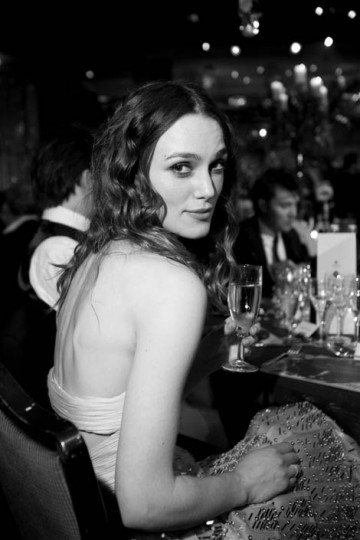 The star of Atonement relaxes at the Orange British Academy Film Awards dinner (pic: Greg Williams / Art + Commerce)