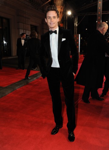 Nominated for the Orange Wednesdays Rising Star Award, Redmayne recently appeared in My Week With Marilyn and TV drama Birdsong. Redmayne is dressed in black velvet by Burberry.