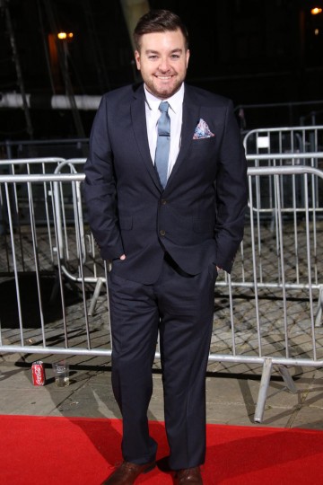 Alex Brooker arrives on the red carpet at Tobacco Dock in London