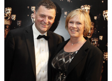 Steven's wife Sue Vertue is the prodcuer of Sherlock. Here they are pictured at the BAFTA Television Awards in 2011 when the show was nominated in four categories.