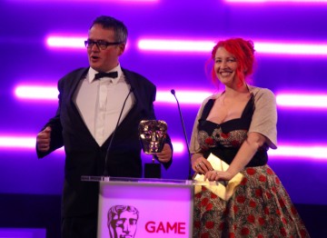 Charlie Higson and Jane Goldman announce the winners of the Story category.