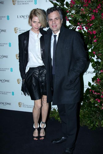 Sunrise Coigney and Mark Ruffalo arrive at the BAFTA and Lancôme Nominees' Party at Kensington Palace