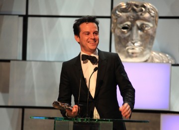 Andrew Scott, who won for his performance as Moriarty in series 2 of Sherlock.