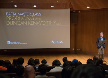 Duncan Kenworthy delivers a producing masterclass at the Hong Kong Academy for Performing Arts. 