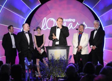 Wallander claimed its thrid BAFTA of the night as Bosse Persson, Lee crichlow, Iain Eyre and Paul Hamblin collected the Sound Fiction/Entertainment award (BAFTA / Richard Kendal).