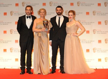 Citation Readers Joseph Mawle and Holliday Grainger with winning animators Sue Goffe and Grant Orchard.