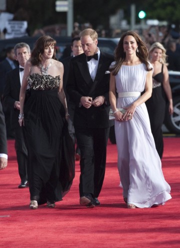 Amanda Berry arrives with the Duke and Duchess of Cambridge at the Belasco Theatre in LA