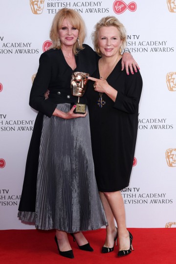 Joanna Lumley is presented the BAFTA Fellowship by longstanding collaborator Jennifer Saunders