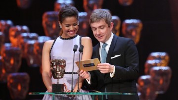 Martin Freeman and Gugu Mbatha-Raw excitedly announce the Cinematography award 