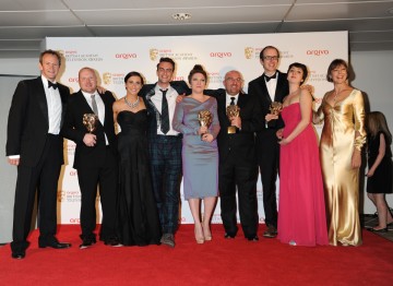 Jenny Agutter and Alexander Armstrong presented the BAFTA for best Mini Series to the team behind This is England '88, including Shane Meadows and Mark Herbert.