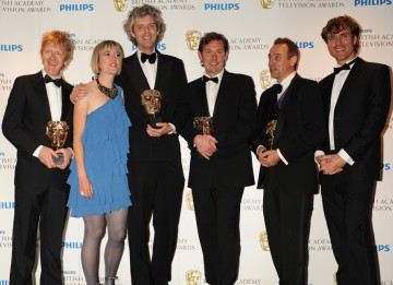 The Factual Series BAFTA was awarded to Will Anderson, Gavin Searle, Chris King and Andrew Palmer for Welcome To Lagos. (Pic: BAFTA/Richard Kendal)