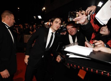 Twilight heartthrob Robert Pattinson gets up close to fans (BAFTA/Richard Kendal).