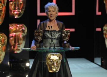 Dame Helen Mirren presents the Academy Fellowship to French & Saunders, only the second double-act to be awarded the honour after Morecambe & Wise in 1999 (BAFTA / Marc Hoberman).