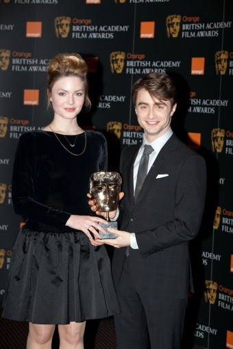 Radcliffe and Grainger with the coveted BAFTA mask.