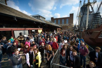 Guests arriving at Tobacco Dock for a day of gaming at EGX Rezzed