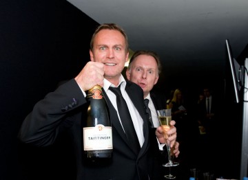 Robert and Philip Glenister find the Taittinger at the Television Awards After Party.