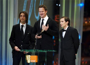 Max Wiedemann, Florian Henckel von Donnersmarck and Quirin Berg collected the BAFTA for Film Not in the English Language for The Lives of Others (pic: BAFTA / Camera Press).