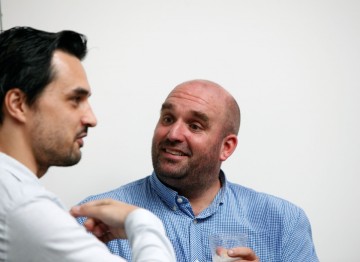 Director Shane Meadows chats to game developer Georg Backer 