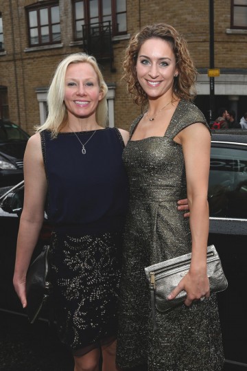 Amy Williams and Bex Bridgford walk the red carpet at the British Academy Games Awards