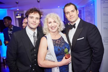 Sam Claflin and Henry Cavill with Anne Morrison, BAFTA Chair