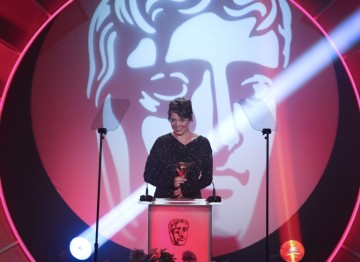 The English Actress whose supporting comedy roles include Sophie in Peep Show and Harriet in Green Wing, presents the Editing: Fiction Award. (Pic: BAFTA/Jamie Simonds)