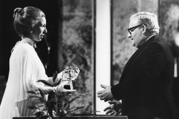 Princess Anne presents Ronnie Barker with the Light Entertainment Performance award for Going Straight & The Two Ronnies in 1979.